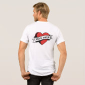 True Love Tattoo Heart | Klassisches Romandesign Tri-Blend Shirt (Rückseite voll)