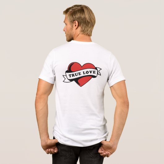 True Love Tattoo Heart | Klassisches Romandesign Tri-Blend Shirt (Rückseite voll)