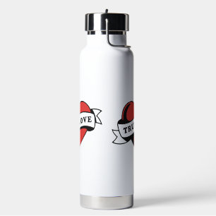 True Love Tattoo Heart Klassisches Romandesign Trinkflasche