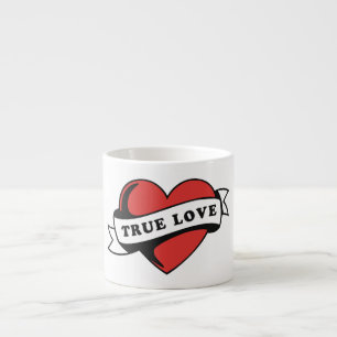 True Love Tattoo Herz Klassisches Romantik-Desig Espressotasse