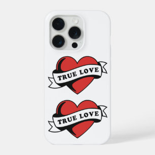 True Love Tattoo Herz Klassisches Romantik-Desig iPhone 15 Pro Hülle