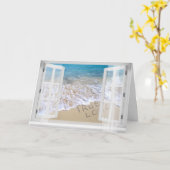 True Love Text am Strand Karte (Gelbe Blume)