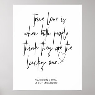 True Love Wedding Welcome Sign Poster