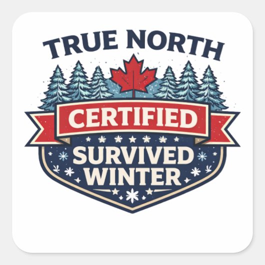 True North Certified — Winter Überlebt Aufkleber (Vorderseite)