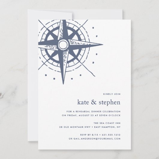True North | Nautic Probe Dinner Einladung (Vorderseite)