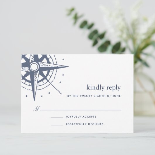 True North RSVP Card (Stehend Vorderseite)