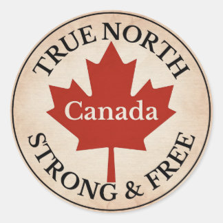 True North Strong und Free Runder Aufkleber