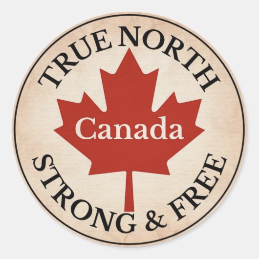 True North Strong und Free Runder Aufkleber (Vorderseite)