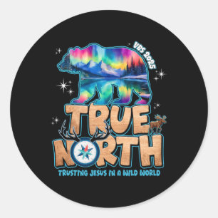 True North Vbs 2025 Jesus vertrauen Wildernis Chri Runder Aufkleber