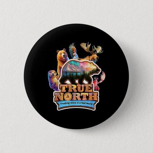 True North Vbs 2025 Vertrauen auf Jesus Christlich Button (Vorderseite)