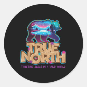 True North Vertrauen in Jesus Vbs 2025 Wilde Welt Runder Aufkleber
