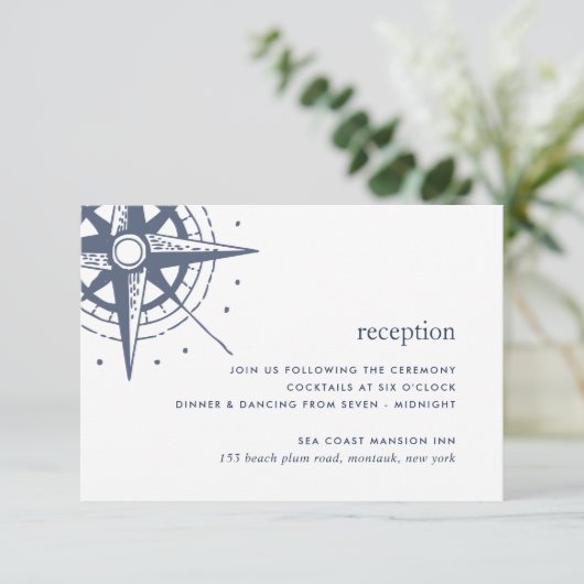 True North Wedeping Reception Enclosure Card Einladung (Stehend Vorderseite)