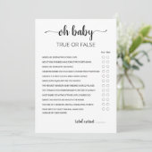 True oder False Game mit Answers Baby Showcard Einladung (Stehend Vorderseite)