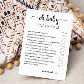 True oder False Game mit Answers Baby Showcard Einladung