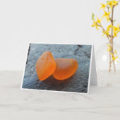 True Orange Sea Glass Nuggets Grußkarte Karte (Gelbe Blume)