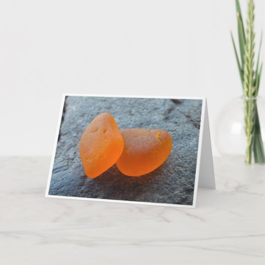 True Orange Sea Glass Nuggets Grußkarte Karte (Vorderseite)