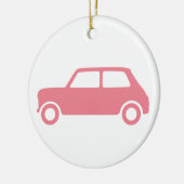 True Pink Mini Cooper Ornament - Zentriert (Links)