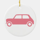 True Pink Mini Cooper Ornament - Zentriert (Hinten)