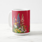 True Red mit Blue Wildblumen Pattern Kaffeetasse (Vorderseite Links)