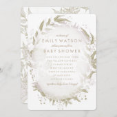 True Romance Foil Floral Frame Baby Dusche Einladung (Vorne/Hinten)