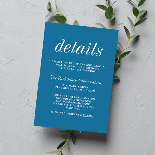 True Simplicity 2 Winter Blue Minimalist Wedding Begleitkarte