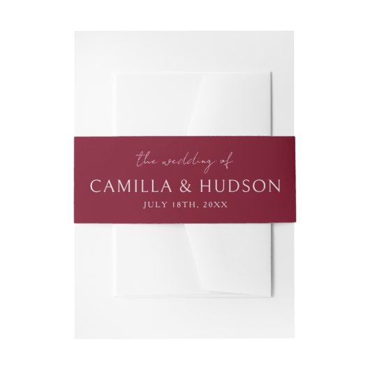 True Simplicity 4 | Burgundy | Wedding Invite Einladungsbanderole (Vorderseite Beispiel)
