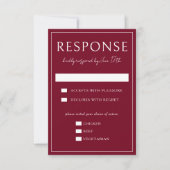 True Simplicity 4 | Burgundy | Wedding RSVP Karte (Vorderseite)