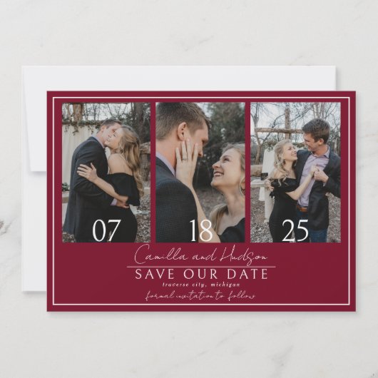 True Simplicity 4 | Burgundy | Wedding Save The Date (Vorderseite)