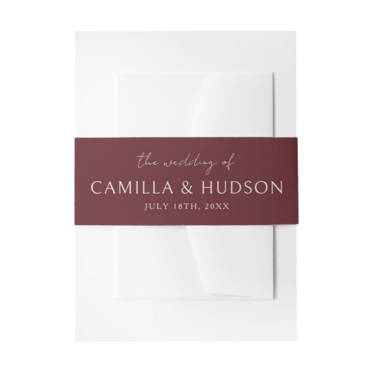 True Simplicity 4 | Dark Burgundy | Wedding Invite Einladungsbanderole (Vorderseite Beispiel)
