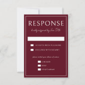 True Simplicity 4 | Dark Burgundy | Wedding RSVP Karte (Vorderseite)
