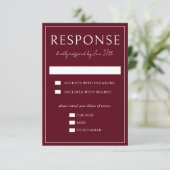 True Simplicity 4 | Dark Burgundy | Wedding RSVP Karte (Stehend Vorderseite)