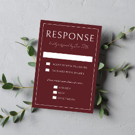True Simplicity 4 | Dark Burgundy | Wedding RSVP Karte