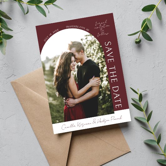 True Simplicity 4 | Deep Burgundy | Save The Date