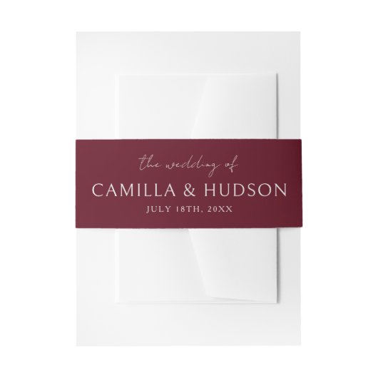 True Simplicity 4 | Deep Burgundy | Wedding Invite Einladungsbanderole (Vorderseite Beispiel)