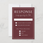 True Simplicity 4 | Deep Burgundy | Wedding RSVP Karte (Vorderseite)