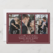 True Simplicity 4 | Tiefes Burgunderrot | Hochzeit Save The Date (Vorderseite)
