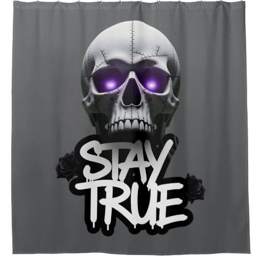 True Skull bleibe Duschvorhang (Vorderseite)