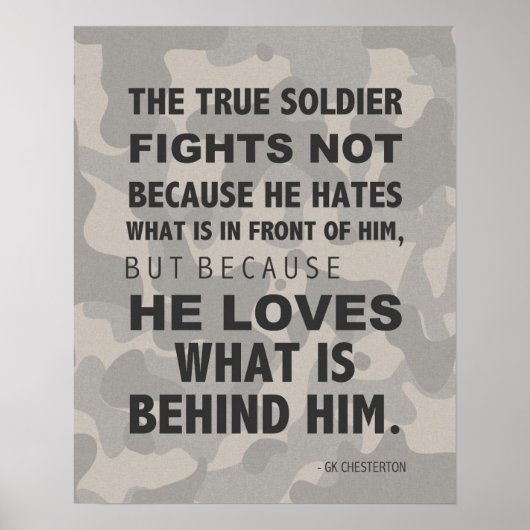 True Soldier Lieben Poster, Militär, GK Chesterton Poster (Vorne)