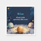 True Space First Trip Around The Sun 1st Birthday Serviette (Vorderseite)