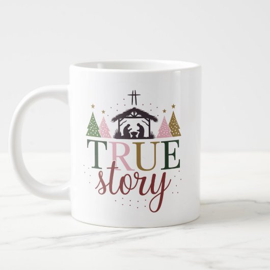 True Story Christmas Bibel Verse Jumbo-Tasse (Links)