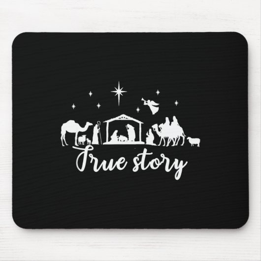 True Story Christmas Gift Religious Nativity Scene Mousepad (Vorne)