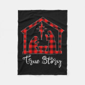 True Story Christmas Manger Nativity Scene Buffalo Fleecedecke (Vorderseite)