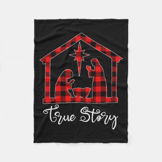 True Story Christmas Manger Nativity Scene Buffalo Fleecedecke (Vorderseite)