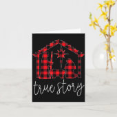 True Story Christmas Manger Nativity Scene Buffalo Karte (Gelbe Blume)