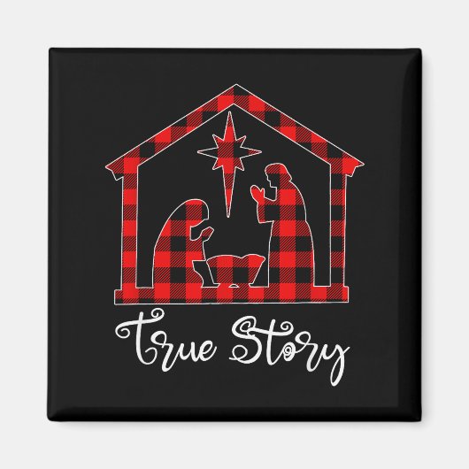 True Story Christmas Manger Nativity Scene Buffalo Magnet (Vorne)