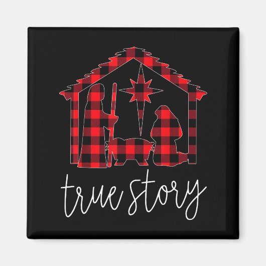 True Story Christmas Manger Nativity Scene Buffalo Magnet (Vorne)