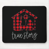 True Story Christmas Manger Nativity Scene Buffalo Mousepad (Vorne)