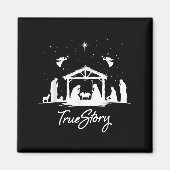 True Story Christmas Nativity Jesus Christian Men Magnet (Vorne)