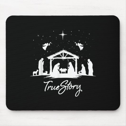 True Story Christmas Nativity Jesus Christian Men Mousepad (Vorne)