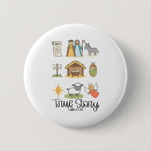 True Story Jesus Nativity Christian Christmas Button (Vorderseite)